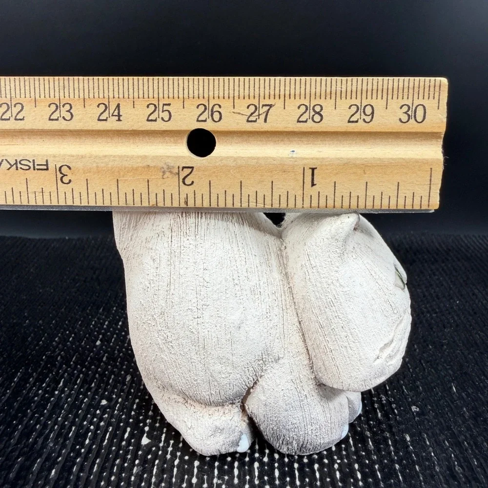 Artesania Rinconada Kitty Cat Figurine‎ Textured Clay Green Eyes Uruguay 3in